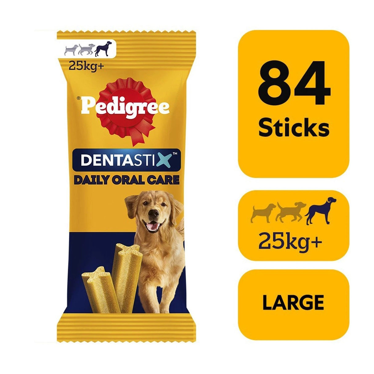 Pedigree Dentastix Daily Large Dog Dental Chew Treat, Pedigree, 84 Sticks
