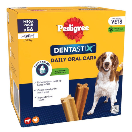 Pedigree Dentastix Daily Medium Dog Dental Chew Treat, Pedigree, 56 Stick Mega Pack