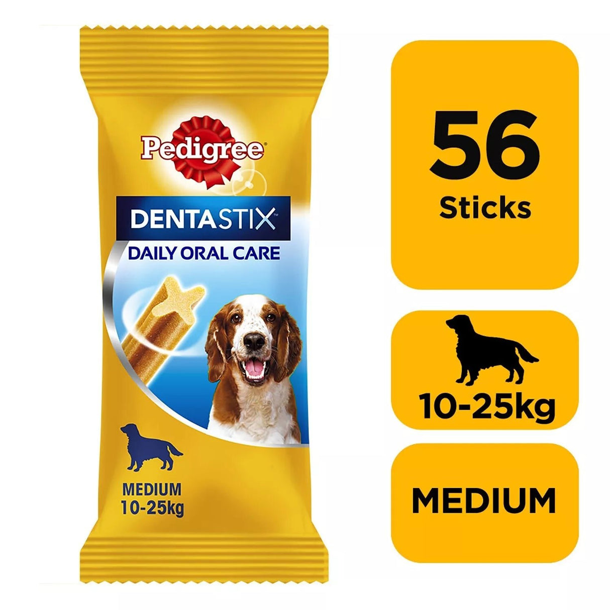Pedigree Dentastix Daily Medium Dog Dental Chew Treat, Pedigree, 56 Stick Mega Pack