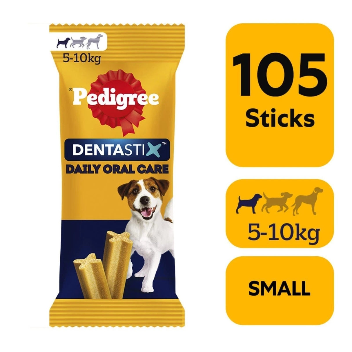 Pedigree Dentastix Daily Small Dog Dental Chew Treat, Pedigree, 105 Stick Mega Pack