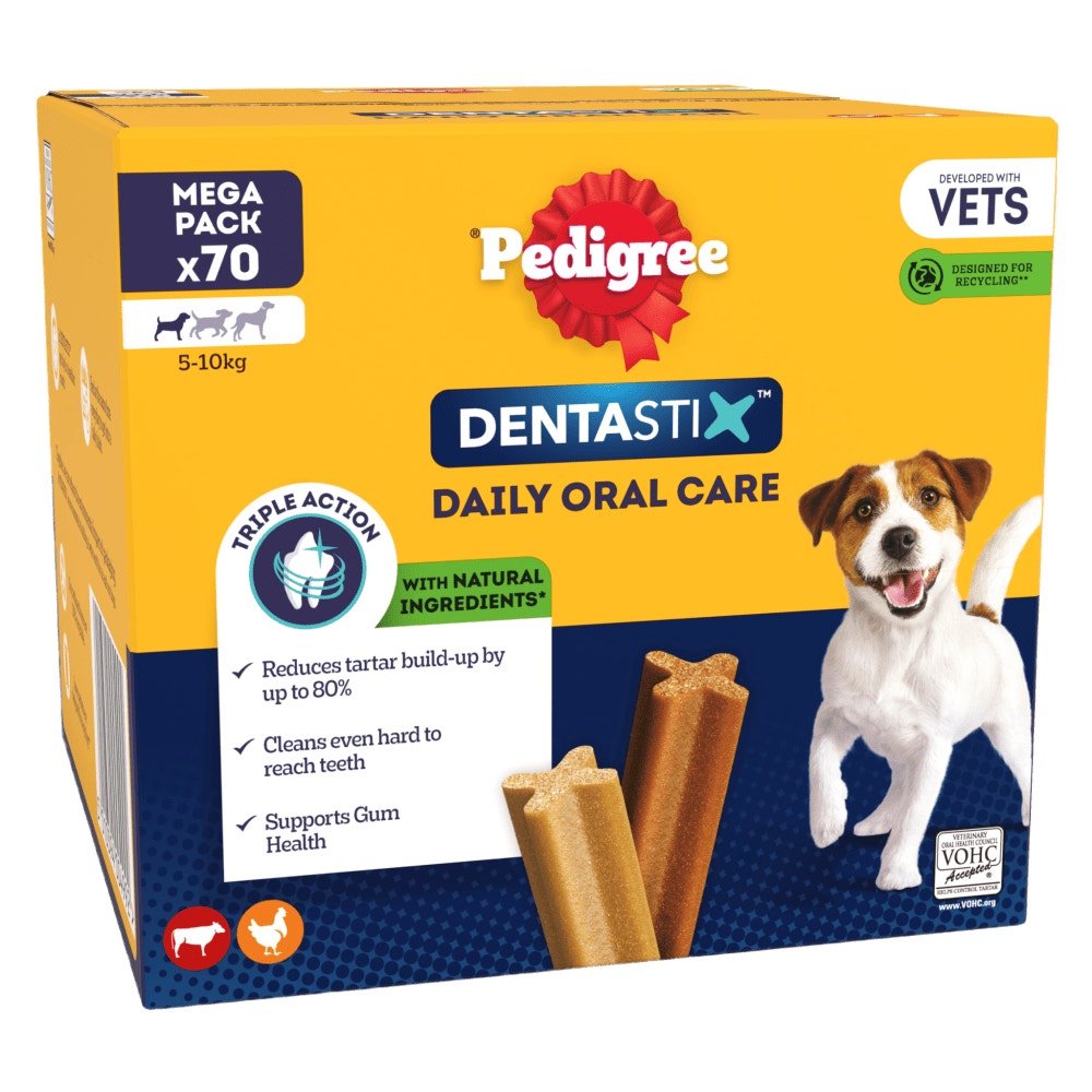 Pedigree Dentastix Daily Small Dog Dental Chew Treat, Pedigree, 70 Stick Mega Pack