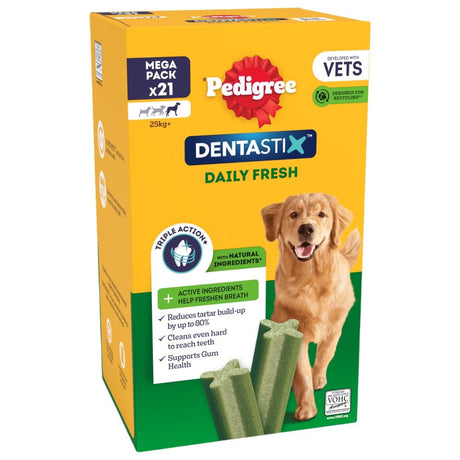 Pedigree Dentastix Fresh for Large Dogs Daily Dental Chew Treat, Pedigree, 84 Sticks