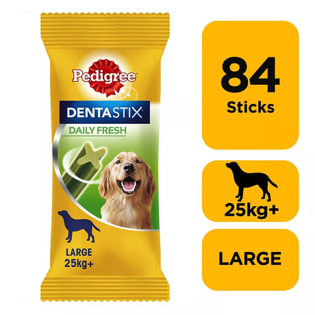 Pedigree Dentastix Fresh for Large Dogs Daily Dental Chew Treat, Pedigree, 84 Sticks