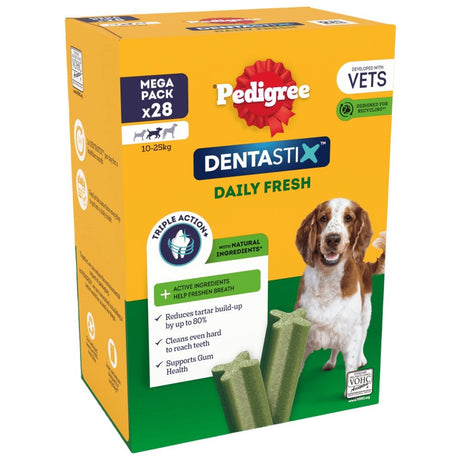 Pedigree Dentastix Fresh for Medium Dogs Daily Dental Chew Treat, Pedigree, 112 Sticks
