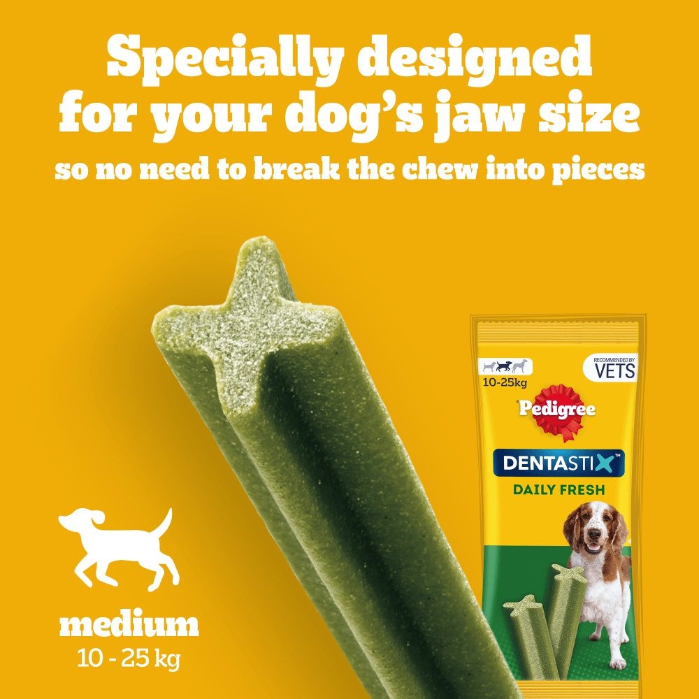 Pedigree Dentastix Fresh for Medium Dogs Daily Dental Chew Treat, Pedigree, 112 Sticks