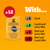 Pedigree Farmer's Selection in Gravy Adult Wet Pouches Mega Pack 40 x 100g, Pedigree,