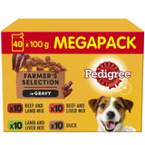 Pedigree Farmer's Selection in Gravy Adult Wet Pouches Mega Pack 40 x 100g, Pedigree,