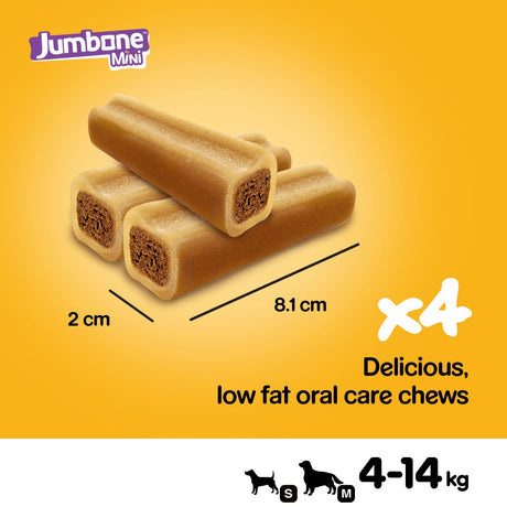 Pedigree Jumbone Mini Adult Small Dog Treats Beef & Poultry 4 Chews - 8x Bags, Pedigree,