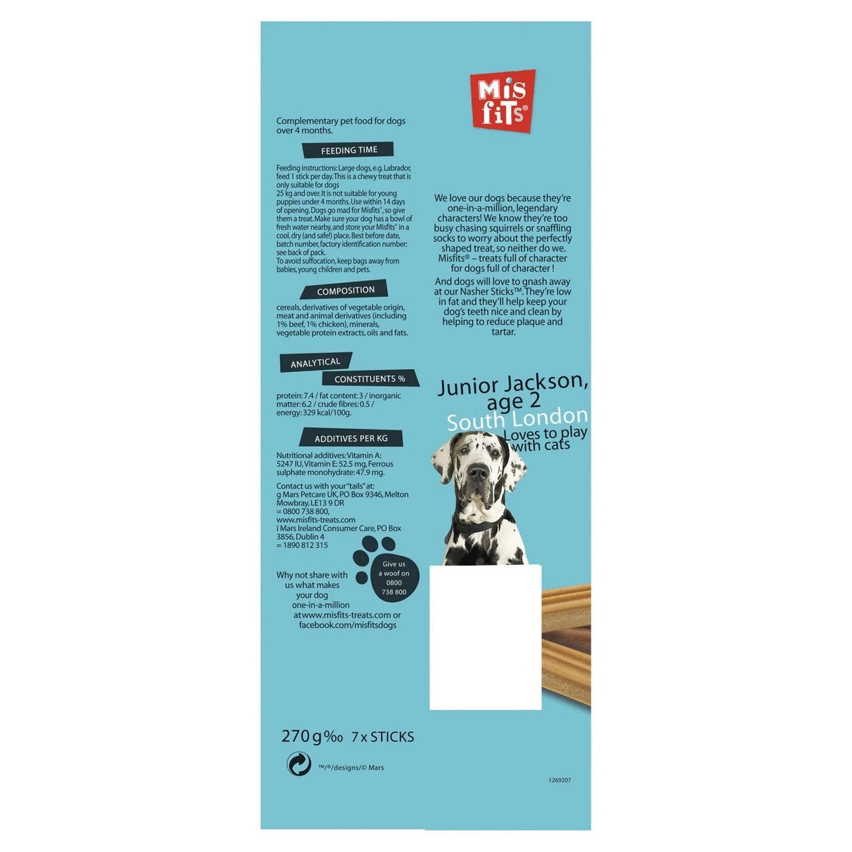 Pedigree Misfits Large Nasher Sticks - 10 Pack, Pedigree,