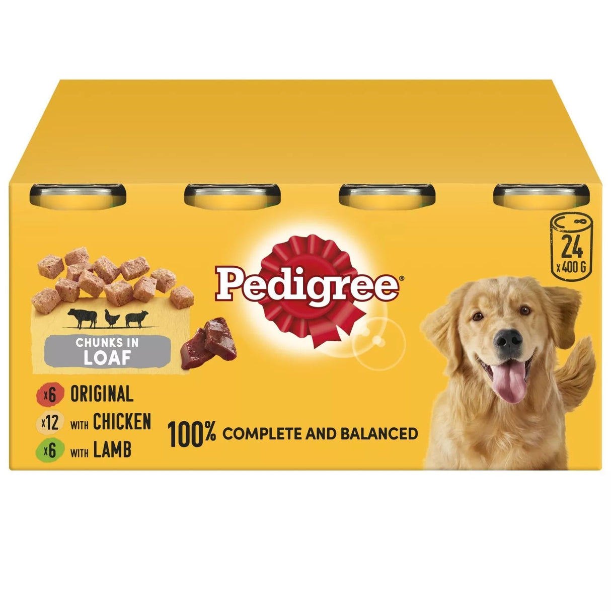 Pedigree Mixed Selection Tins Chunks in Loaf Adult Wet Dog Food - 24 x 400g, Pedigree,