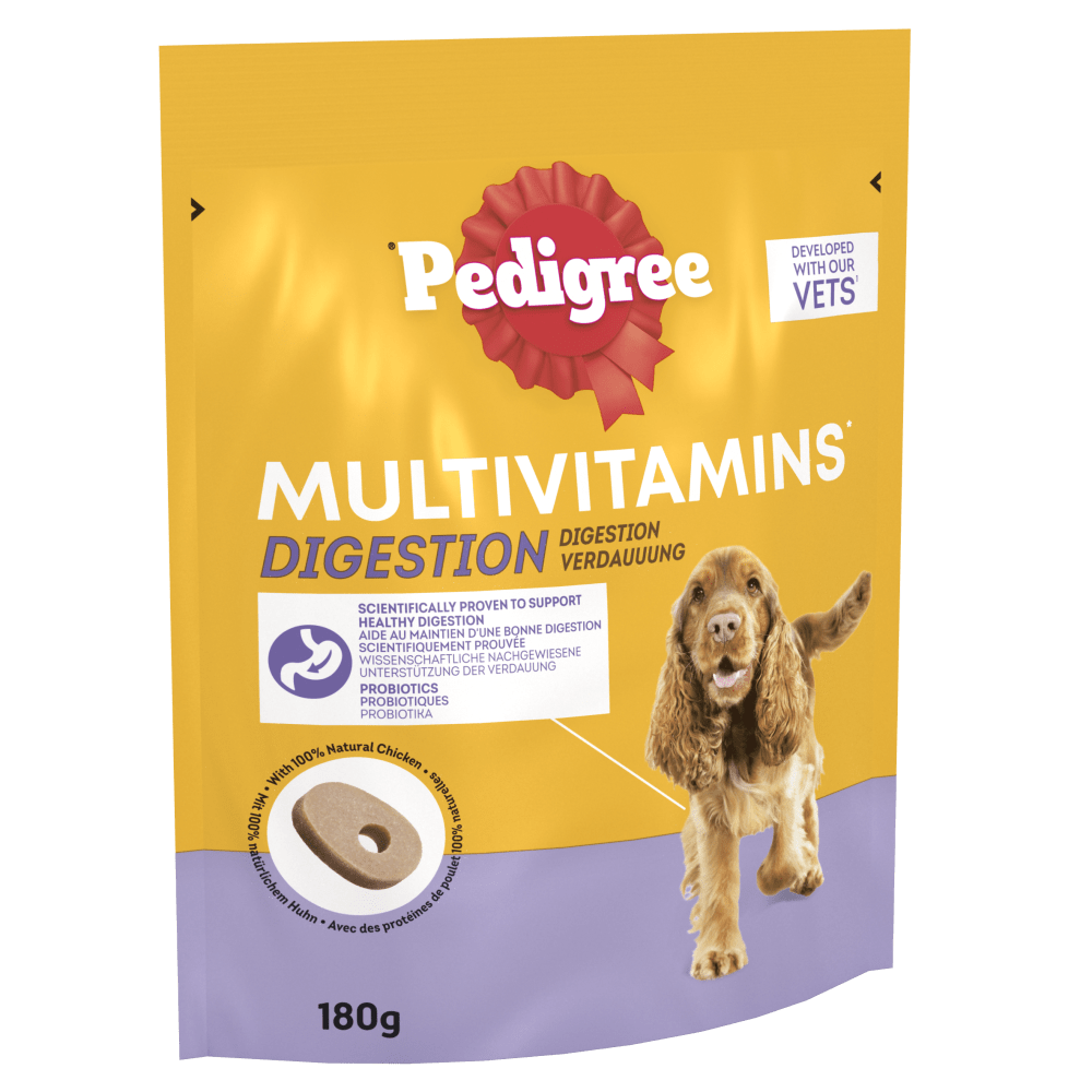 Pedigree Multivitamins Digestion Soft Dog Chews - 6 x 180g Packs, Pedigree,