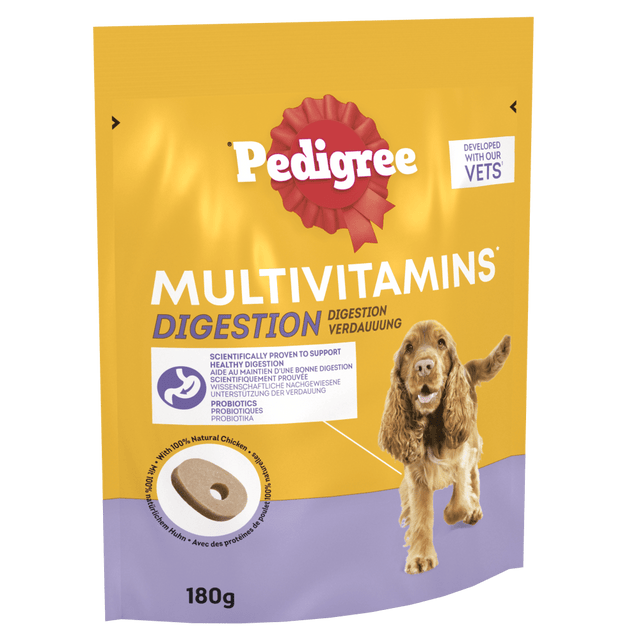 Pedigree Multivitamins Digestion Soft Dog Chews - 6 x 180g Packs, Pedigree,