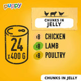 Pedigree Puppy Mixed Selection Chunks in Jelly Tins - 24 x 400g, Pedigree,