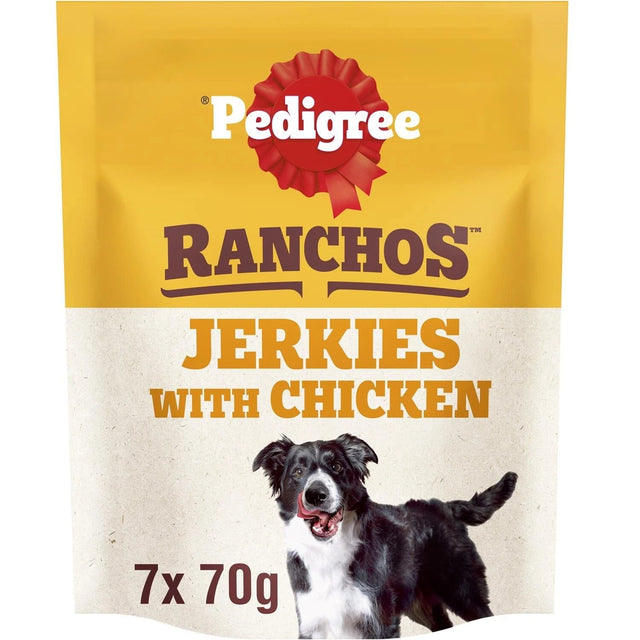 Pedigree Ranchos Jerkies Dog Chew Treat Chicken - 7 Pack x 70g, Pedigree,