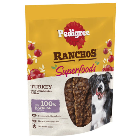 Pedigree Ranchos Superfoods Dog Treats - 7 Pack x 70g, Pedigree, Turkey