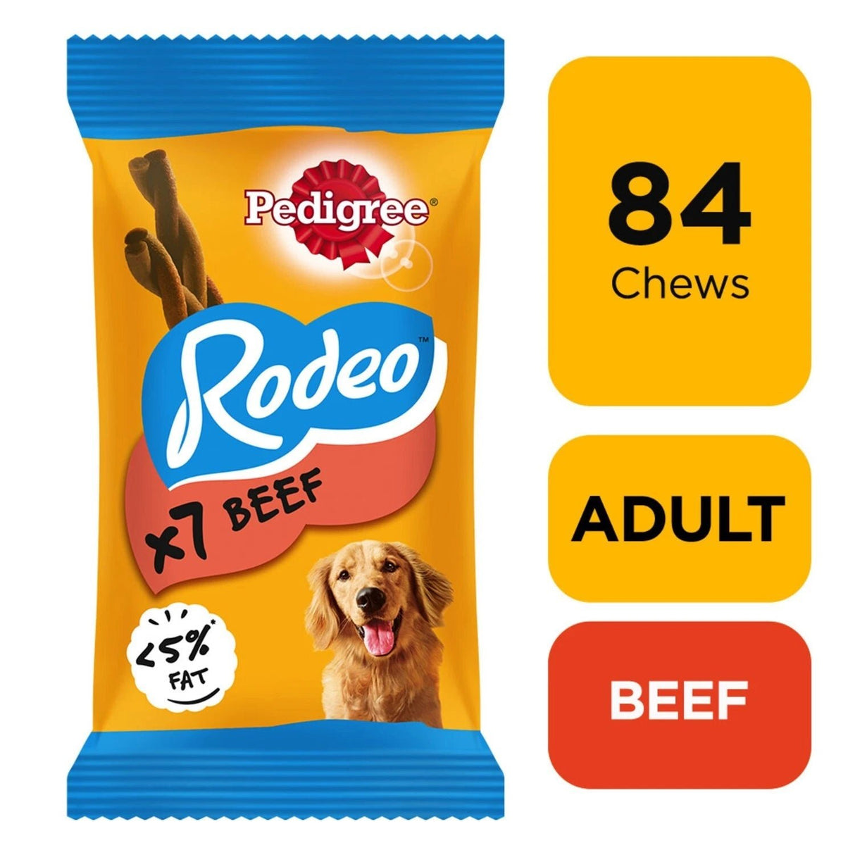 Pedigree Rodeo Dog Treats with Beef - 12 x 123g Packs, Pedigree,