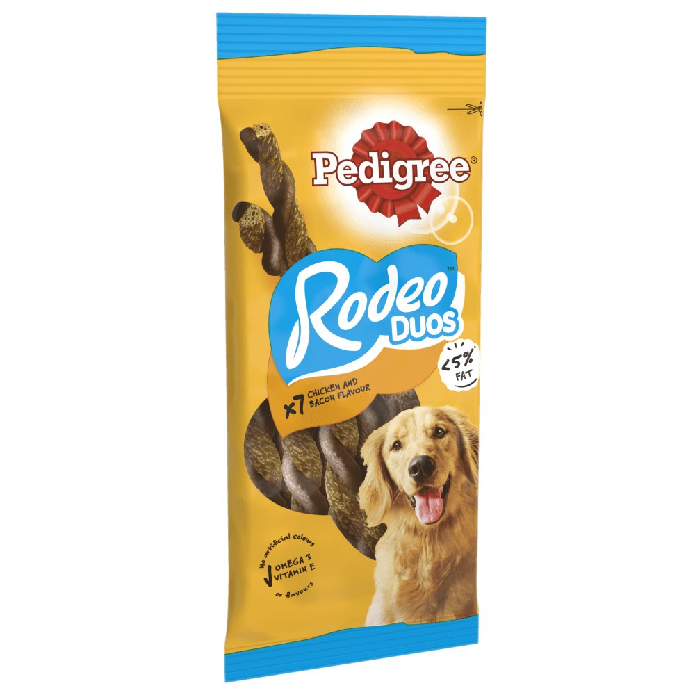 Pedigree Rodeo Duos Adult Dog Treats with Chicken & Bacon - 10 x 123g Bag, Pedigree,