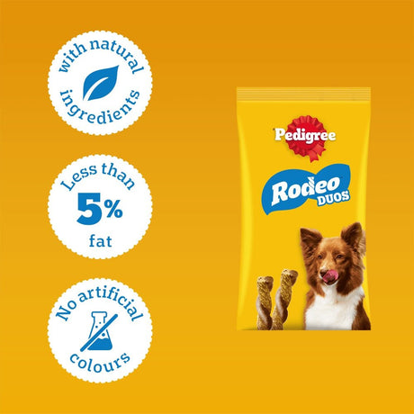 Pedigree Rodeo Duos Beef & Cheese Adult Dog Treats - 10 x 123g Bags, Pedigree,