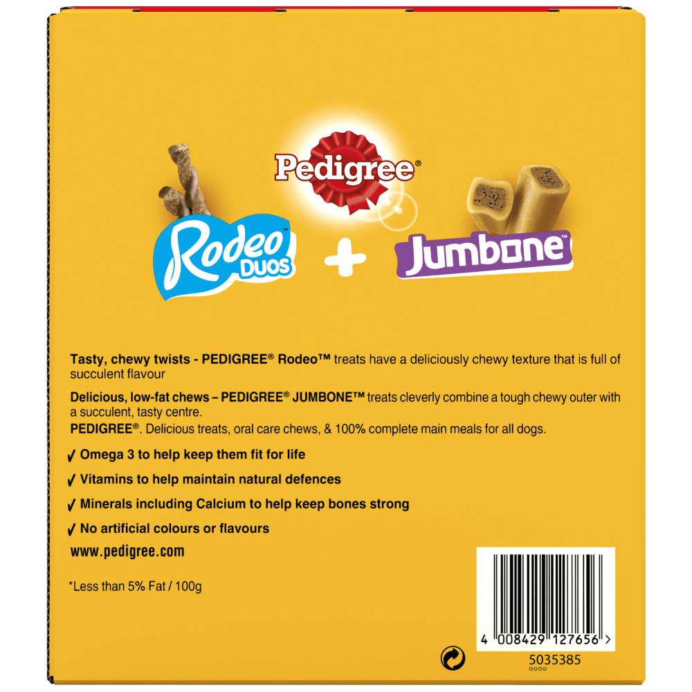 Pedigree Rodeo Duos & Jumbone Medium Dog Treats Mega Box 28 Chews, Pedigree,