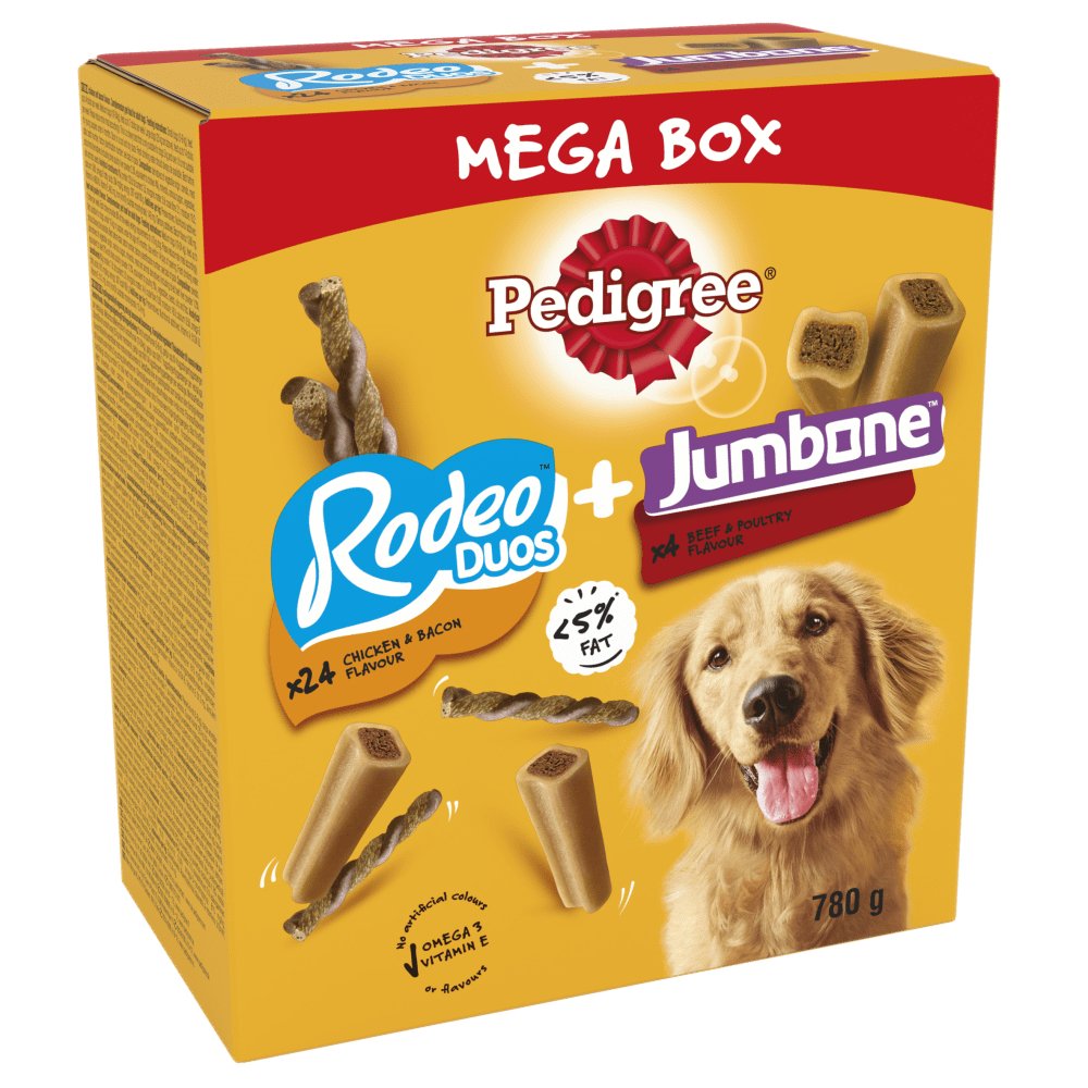 Pedigree Rodeo Duos & Jumbone Medium Dog Treats Mega Box 28 Chews, Pedigree,