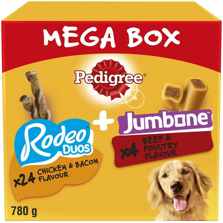 Pedigree Rodeo Duos & Jumbone Medium Dog Treats Mega Box 28 Chews, Pedigree,