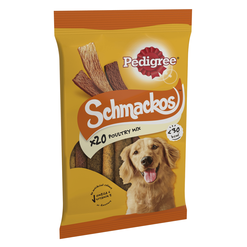 Pedigree Schmackos Adult Dog Treats Poultry Mix 20 Strips - 9 Bags, Pedigree,