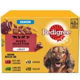 Pedigree Senior Wet Dog Food Pouches Mixed in Jelly - 48 x 100g, Pedigree,