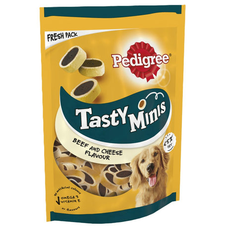 Pedigree Tasty Minis Beef & Cheese Adult Dog Nibbles - 8x140g, Pedigree,