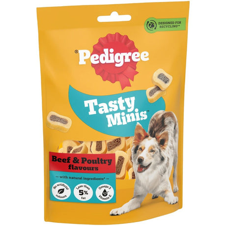 Pedigree Tasty Minis Beef & Poultry Adult Dog Treat Chewy Slices - 8 x 155g, Pedigree,