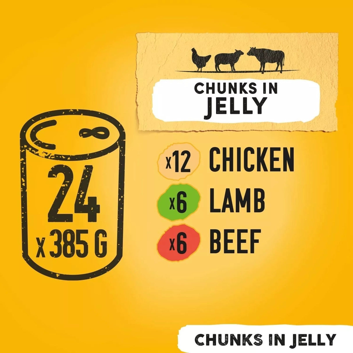 Pedigree Tins Mixed Selection Chunks in Jelly 2x (12x385g), Pedigree,