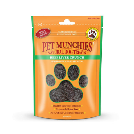 Pet Munchies Beef Liver Crunch Dog Treats 8 x 90g, Pet Munchies,