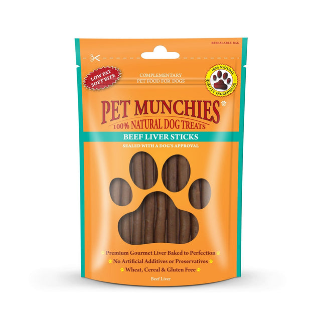 Pet Munchies Beef Liver Sticks Dog Treats 8 x 90g, Pet Munchies,