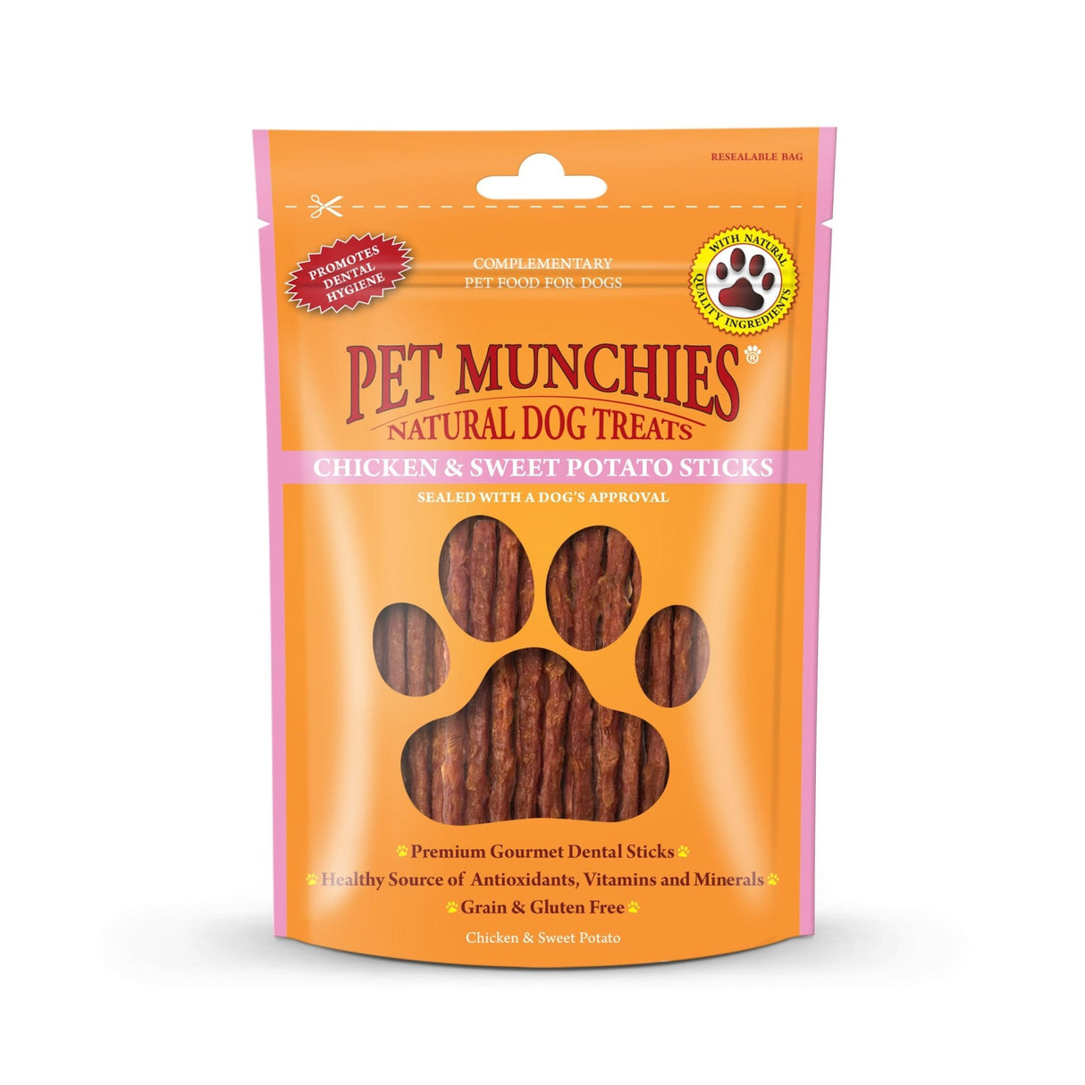 Pet Munchies Chicken & Sweet Potato Dog Treats 8x90g, Pet Munchies,