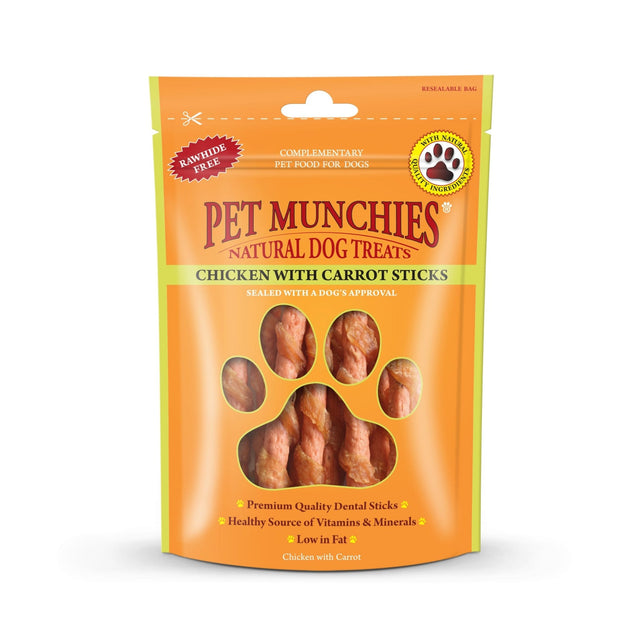 Pet Munchies Chicken with Carrot Sticks Dog Treats 8 x 80g, Pet Munchies,