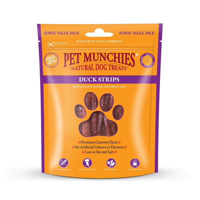 Pet Munchies Duck Strips Dog Treats 3 x 320g, Pet Munchies,