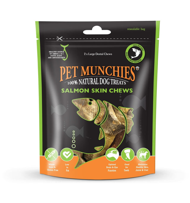 Pet Munchies Large Salmon Skin Chew Dog Treats 6 x 125g, Pet Munchies,