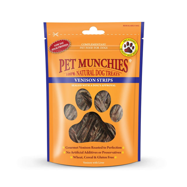 Pet Munchies Venison Strips Dog Treats 8 x 75g, Pet Munchies,