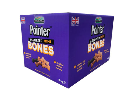 Pointer Assorted Mini Bones Dog Treats 10 kg, Pointer,