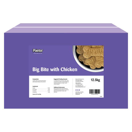 Pointer Big Bites with Chicken Dog Treats 12.5kg, Pointer,