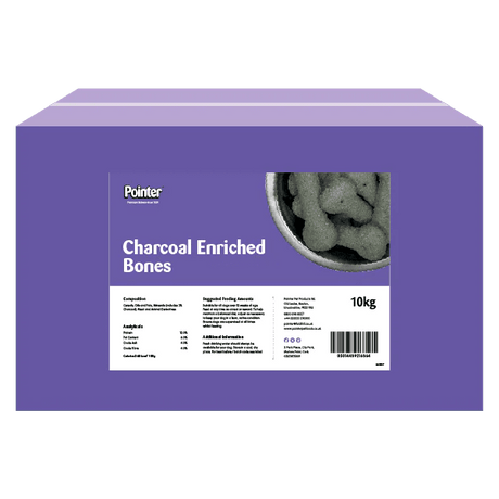 Pointer Charcoal Enriched Bones - 10 kg Box, Pointer,