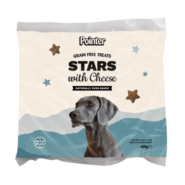 Pointer Stars with Cheese Grain Free Dog Treats - 6 x 400g, Pointer,