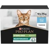 Pro Plan Adult Sterilised Maintenance Terrine with Cod Wet Cat Food - 4 Pack, Pro Plan, 4x (10x75g)