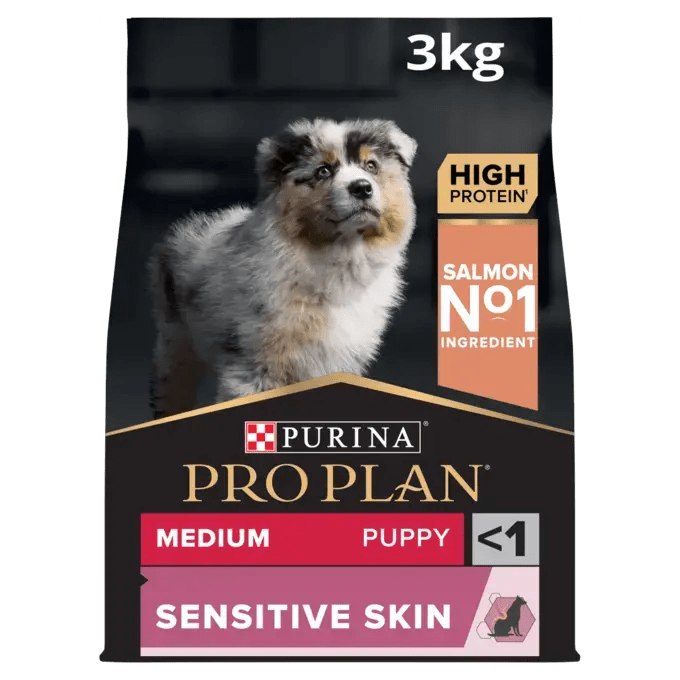 Pro Plan Medium Puppy Sensitive Skin Salmon Dry Dog Food - 3kg, Pro Plan,