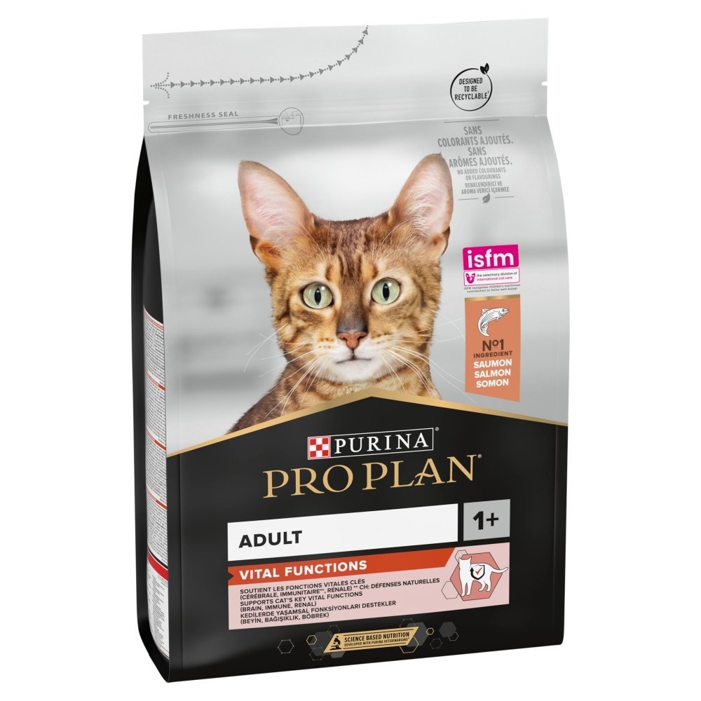 Pro Plan Vital Functions Adult 1+ Dry Salmon Cat Food, Pro Plan, 3 kg