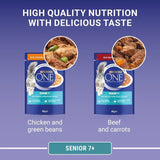 PURINA ONE 7+ Mini Fillets Chicken and Beef Wet Cat Food - 40 x 85g, Purina One,
