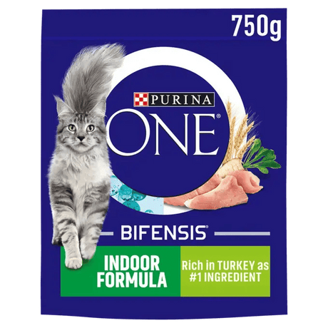 Purina One Indoor Adult Cat Turkey Dry Cat Food - 4 x 750g Pack, Purina One, 4 x 750g