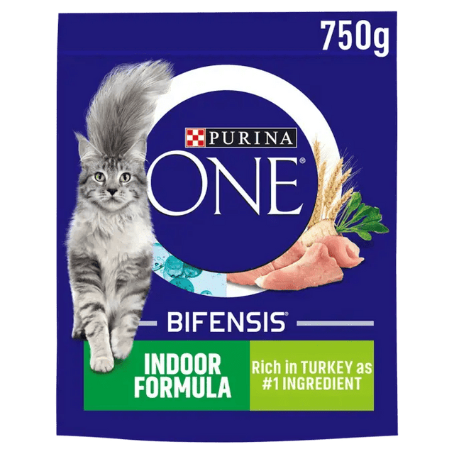 Purina One Indoor Adult Cat Turkey Dry Cat Food - 4 x 750g Pack, Purina One, 4 x 750g