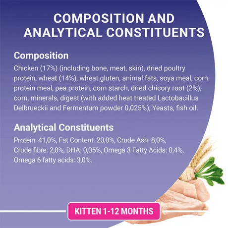 PURINA ONE Kitten Chicken Dry Cat Food, Purina One, 4 x 750g