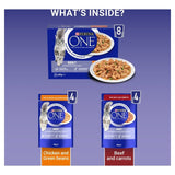 PURINA ONE Mini Fillets Chicken and Beef Wet Adult Cat Food - 40 x 85g, Purina One,
