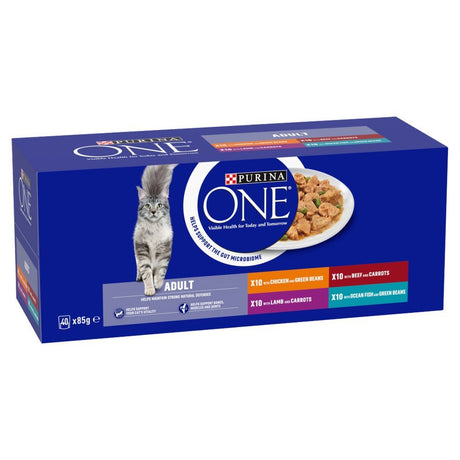 PURINA ONE Mini Fillets Mixed Selection in Gravy Adult Wet Cat Food - 40 x 85g, Purina One,